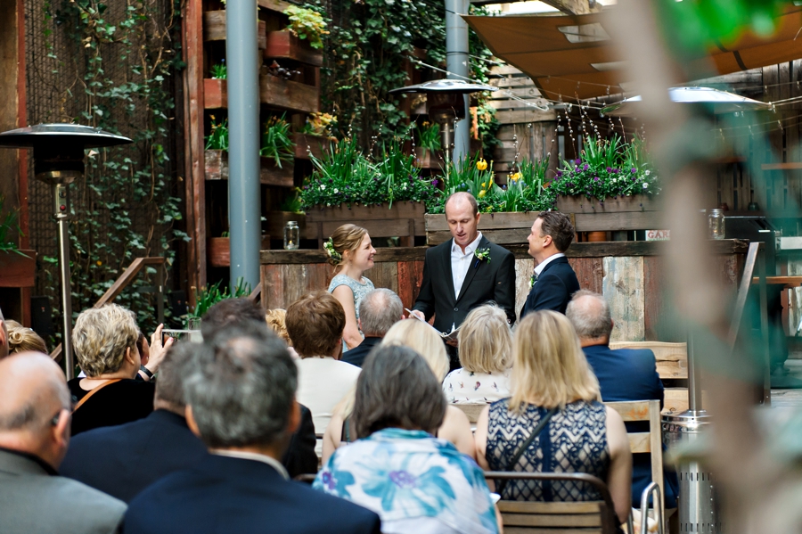 A wedding ceremony at Talula's Garden in Philadelphia.